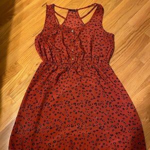 Animal print stretchy racer back dress